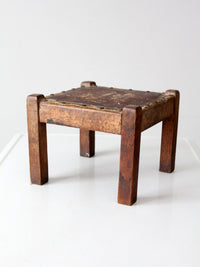turn of the century upholstered wood footstool
