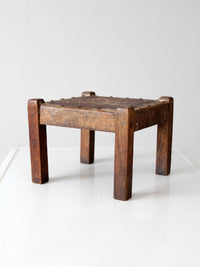 turn of the century upholstered wood footstool
