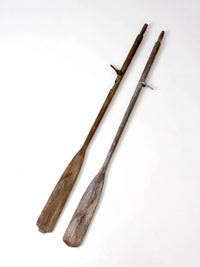 pair of vintage wooden boat oars