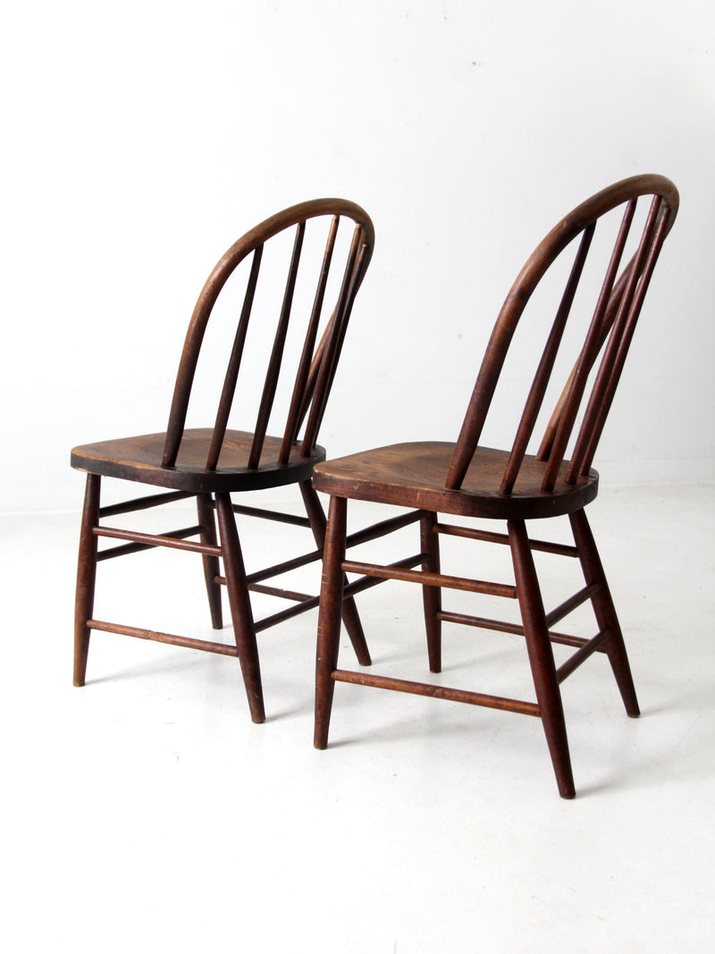 antique spindle back dining chairs pair