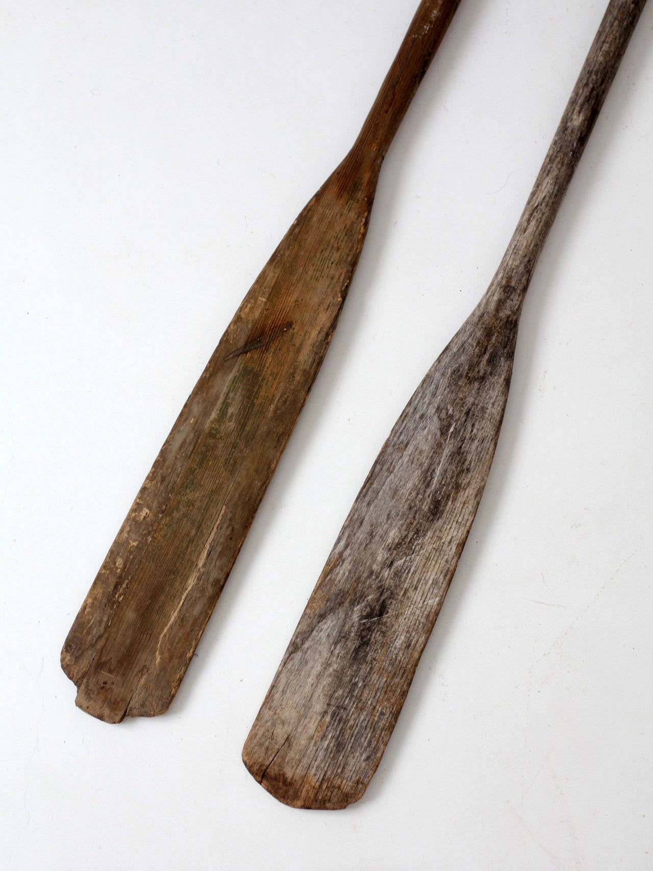pair of vintage wooden boat oars