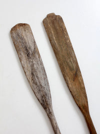 pair of vintage wooden boat oars
