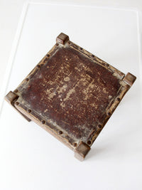 turn of the century upholstered wood footstool