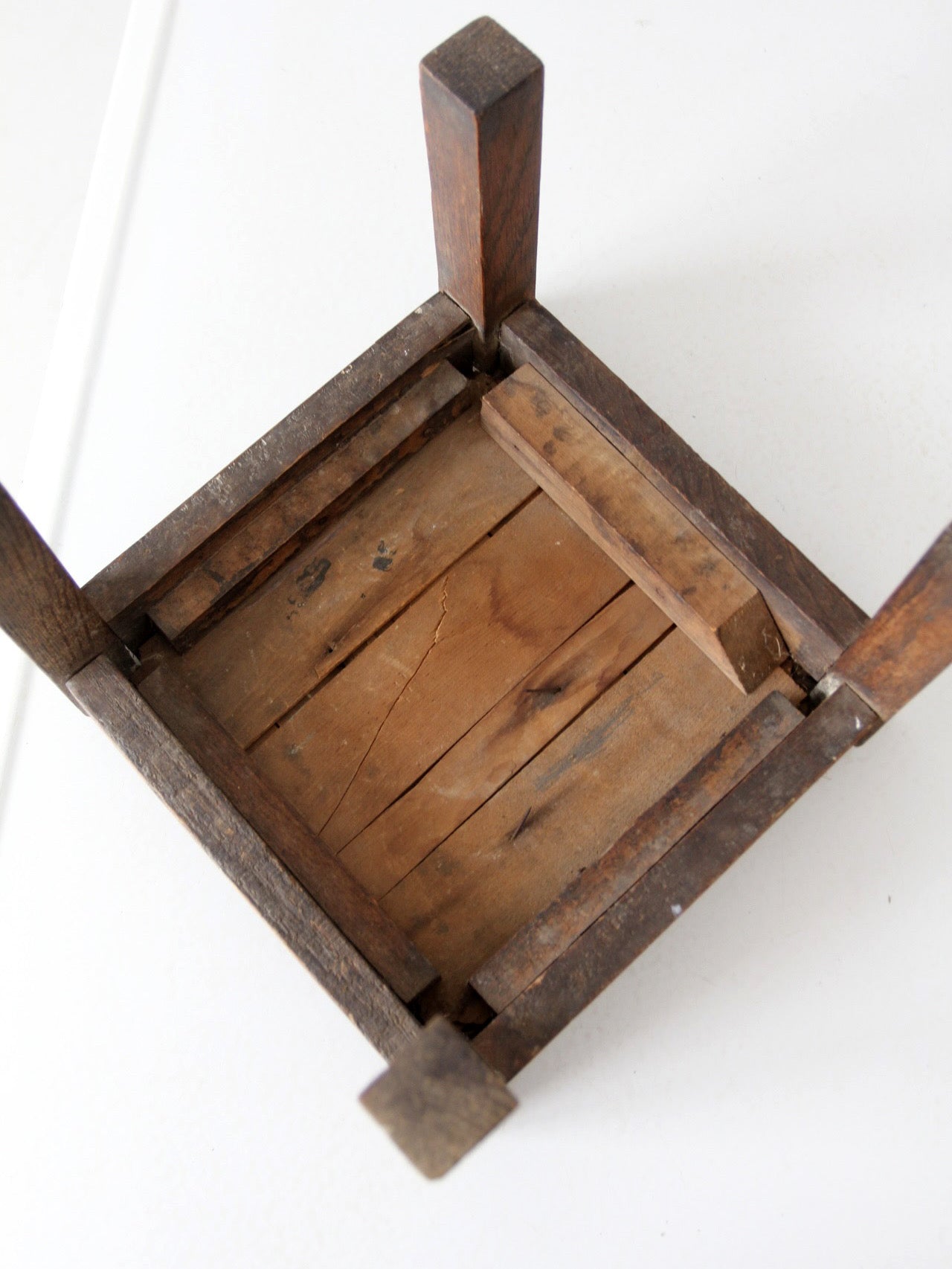 turn of the century upholstered wood footstool