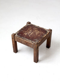 turn of the century upholstered wood footstool