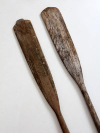 pair of vintage wooden boat oars