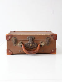 vintage miniature leather suitcase travel case