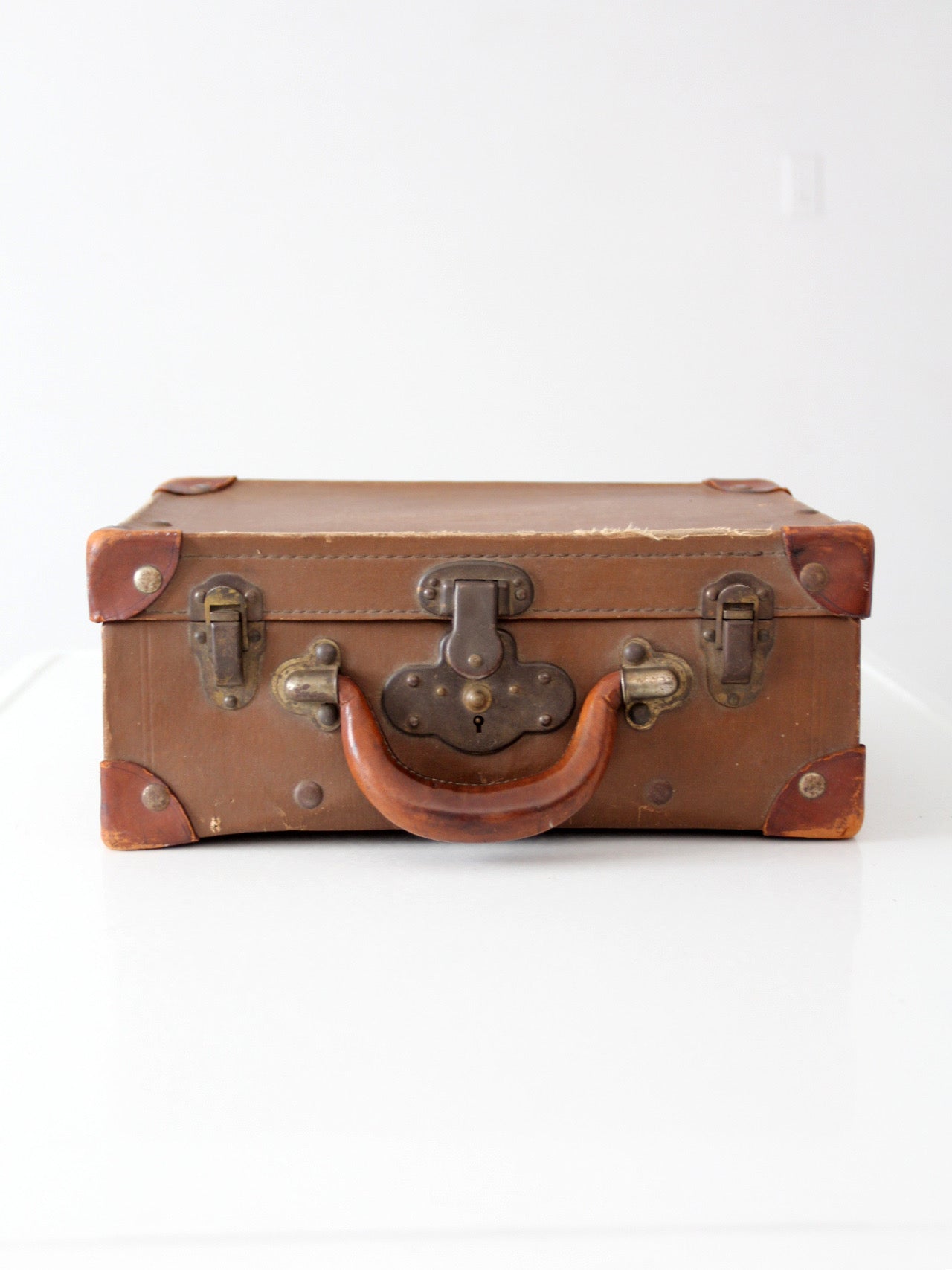 vintage miniature leather suitcase travel case