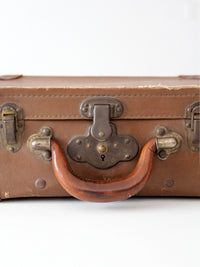 vintage miniature leather suitcase travel case