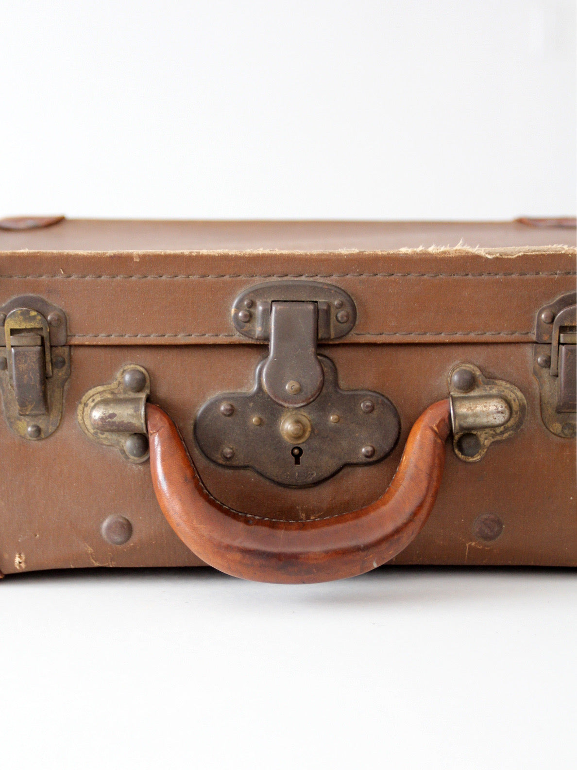 vintage miniature leather suitcase travel case