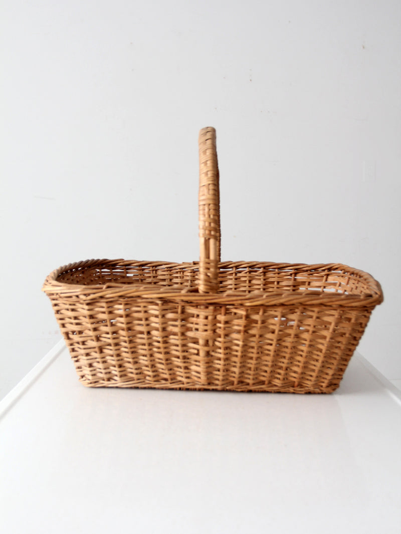 vintage wicker gathering basket