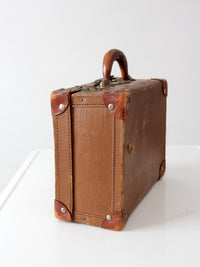 vintage miniature leather suitcase travel case