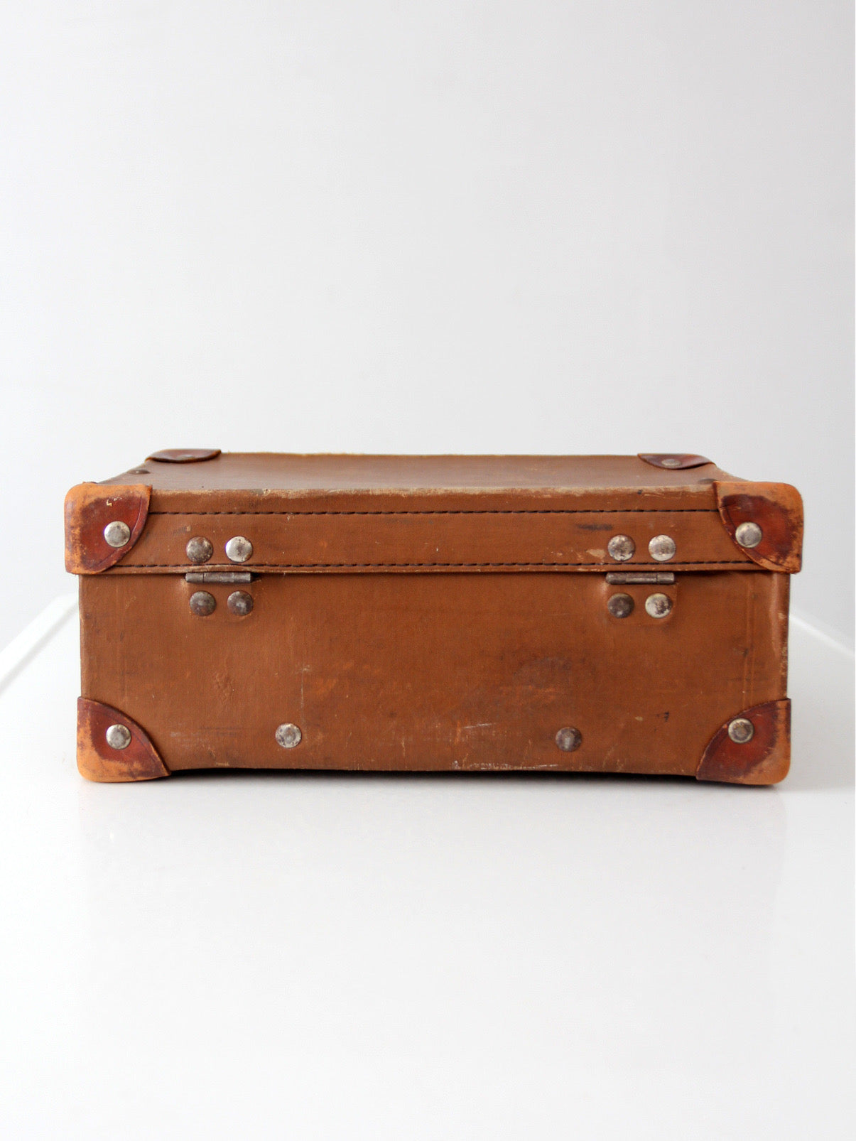 vintage miniature leather suitcase travel case