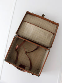 vintage miniature leather suitcase travel case