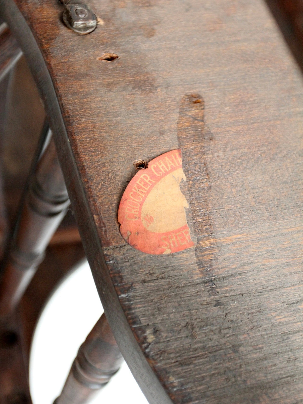 antique Crocker Chair Company Windsor writing arm chair