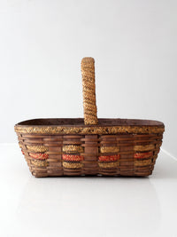 vintage woven gathering basket