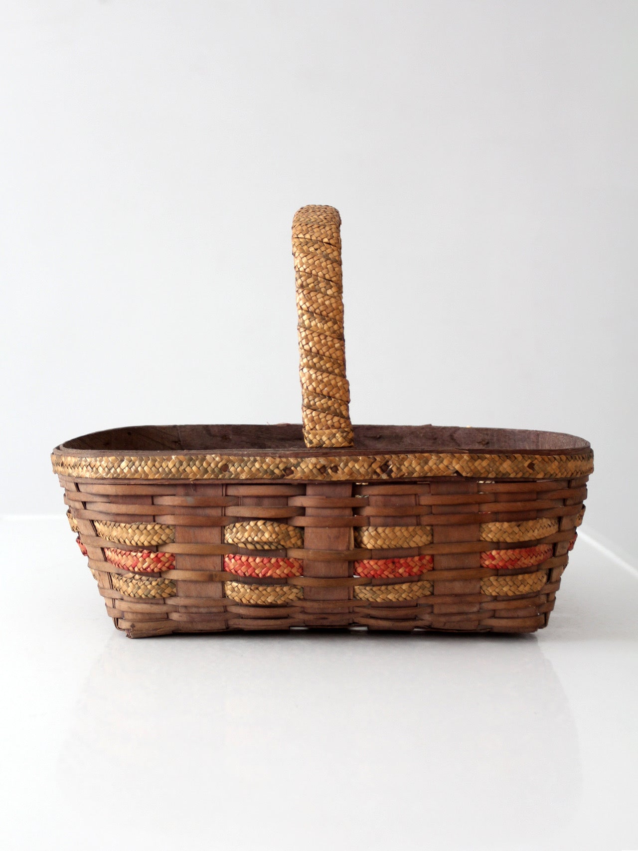 vintage woven gathering basket