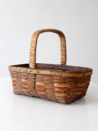 vintage woven gathering basket