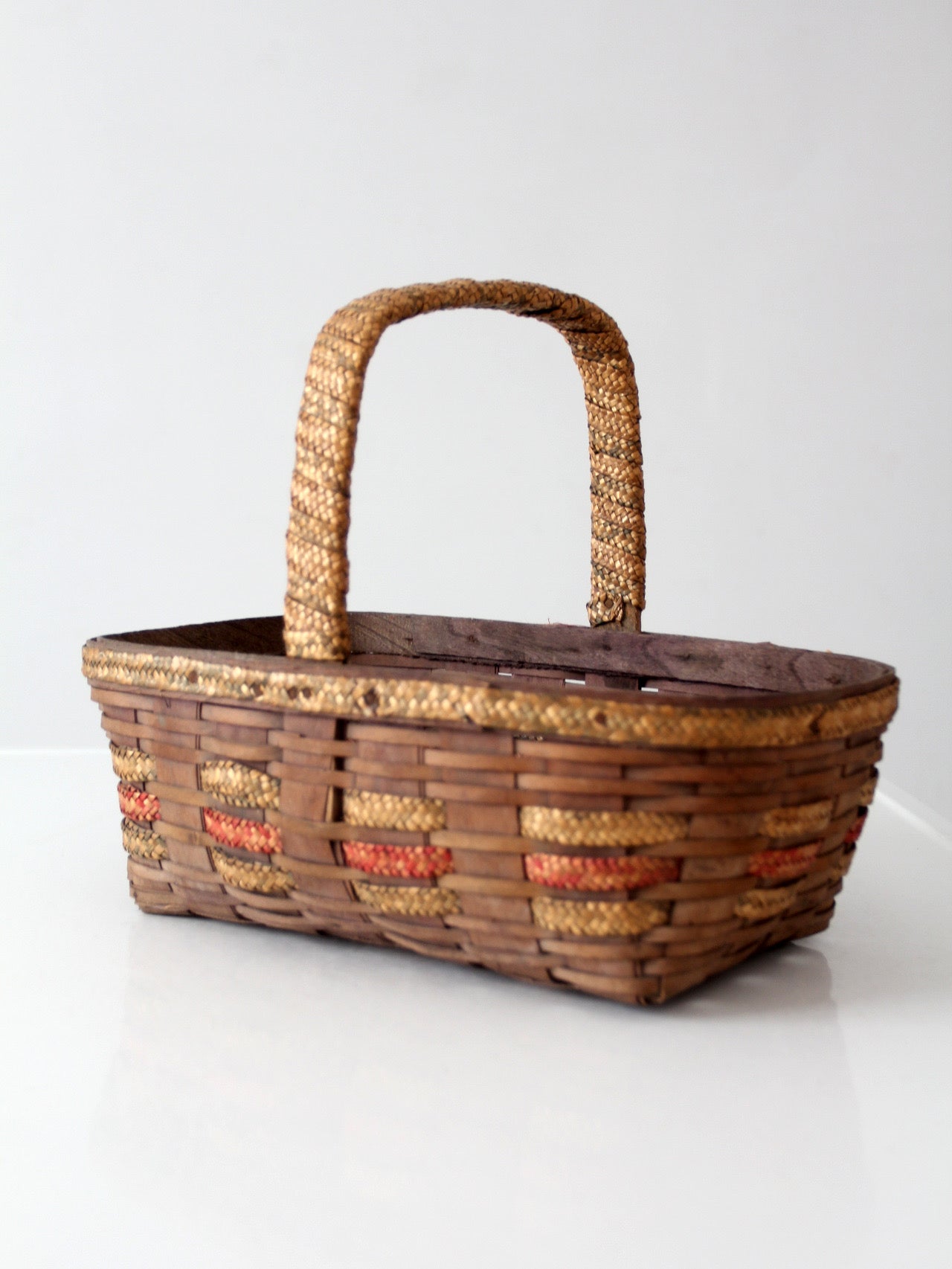 vintage woven gathering basket