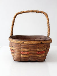 vintage woven gathering basket