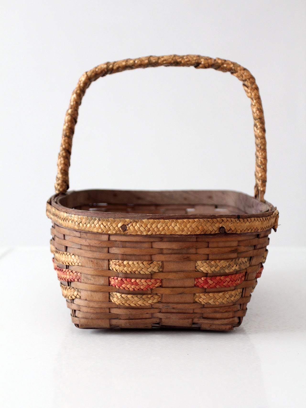 vintage woven gathering basket