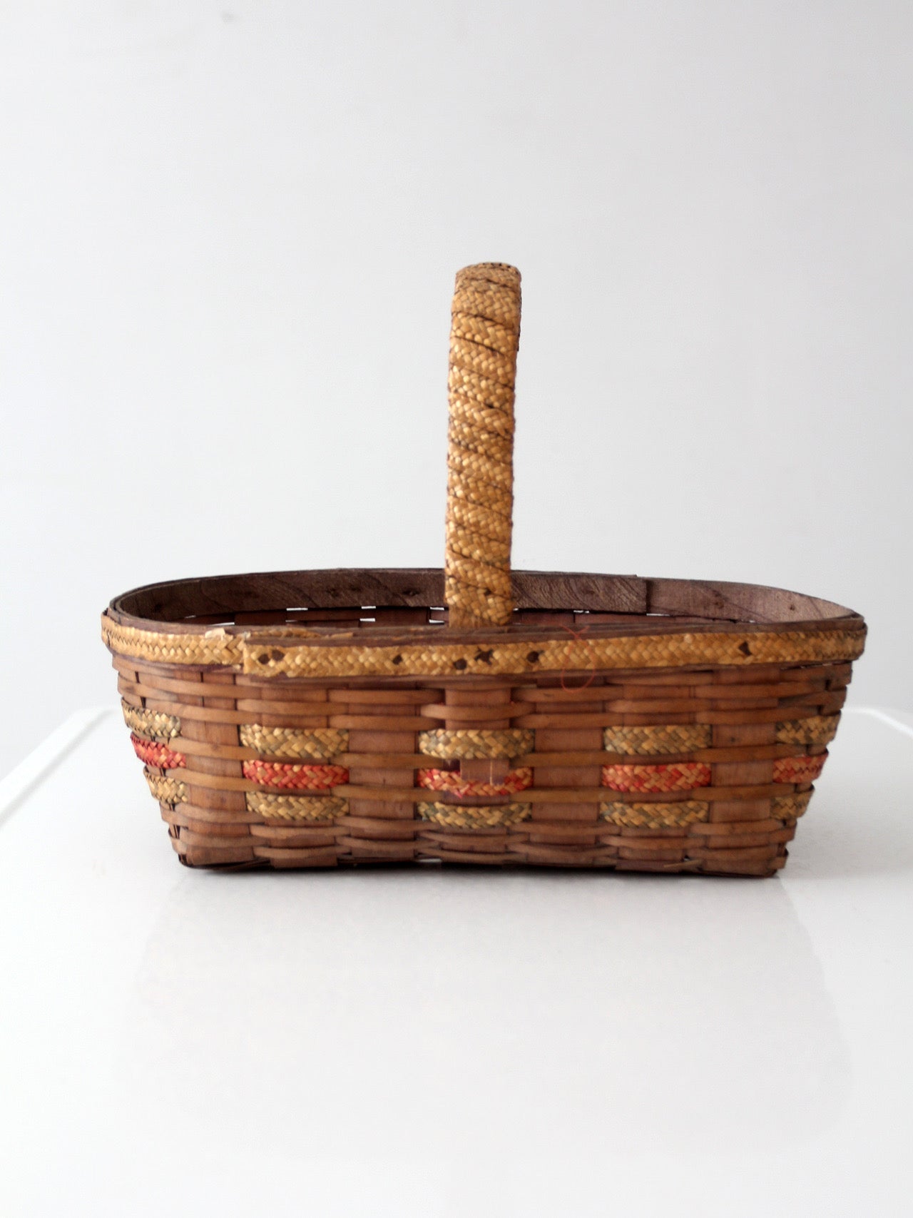vintage woven gathering basket