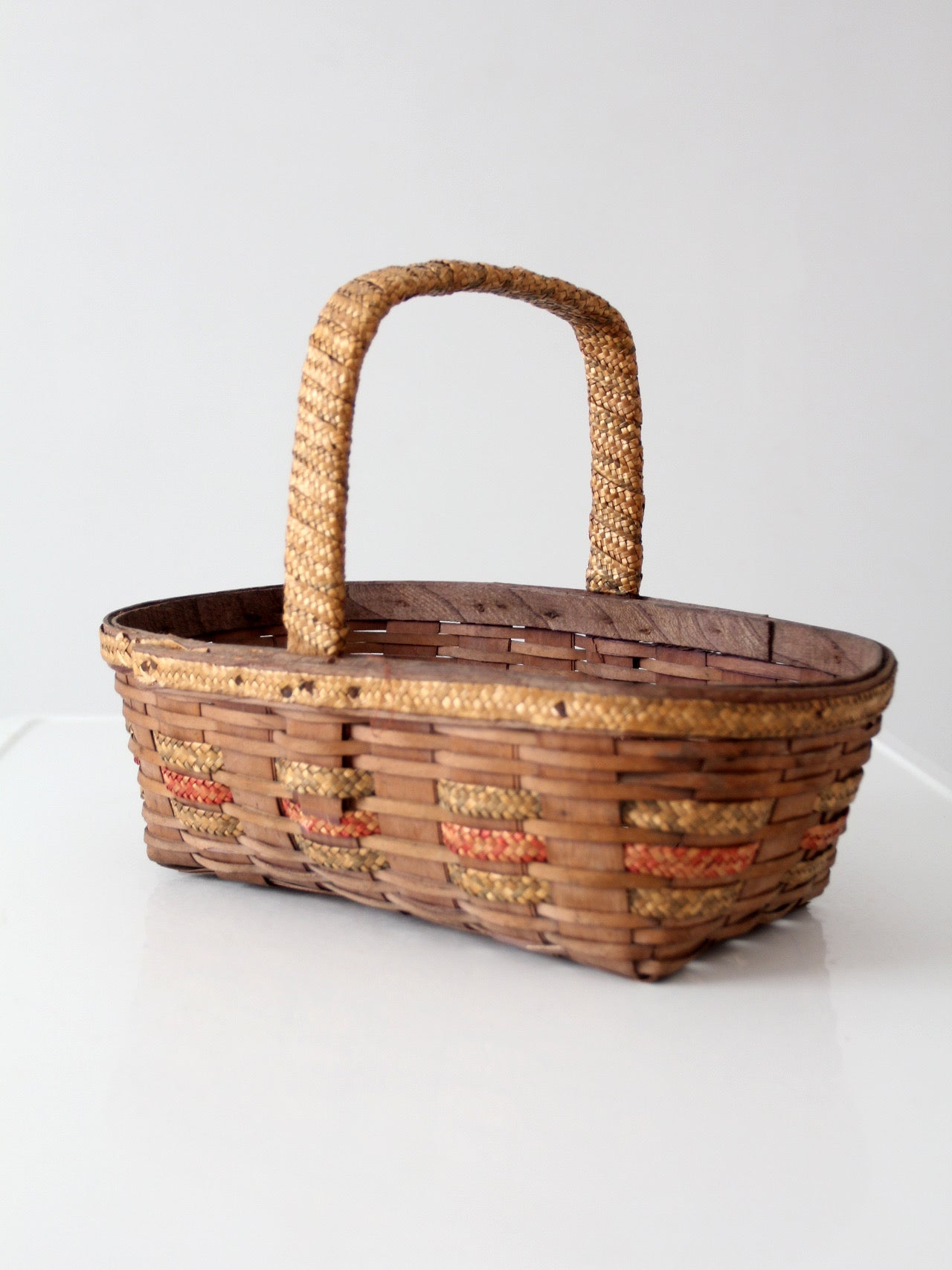 vintage woven gathering basket
