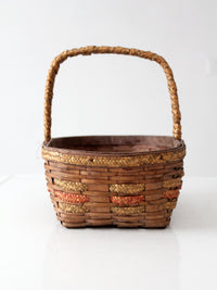 vintage woven gathering basket