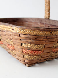 vintage woven gathering basket