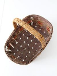 vintage woven gathering basket