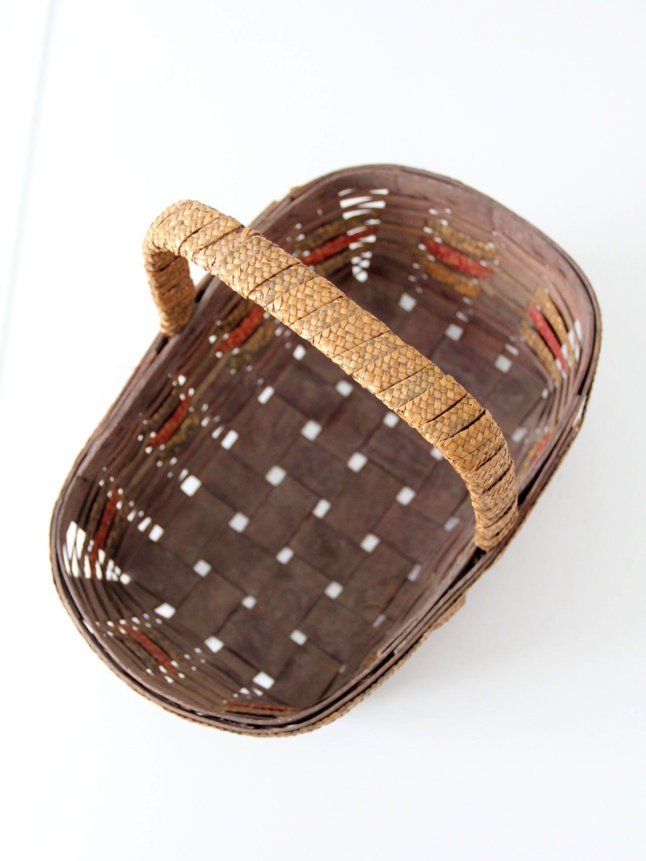 vintage woven gathering basket