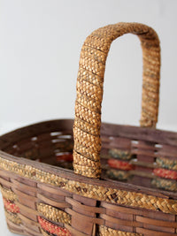 vintage woven gathering basket