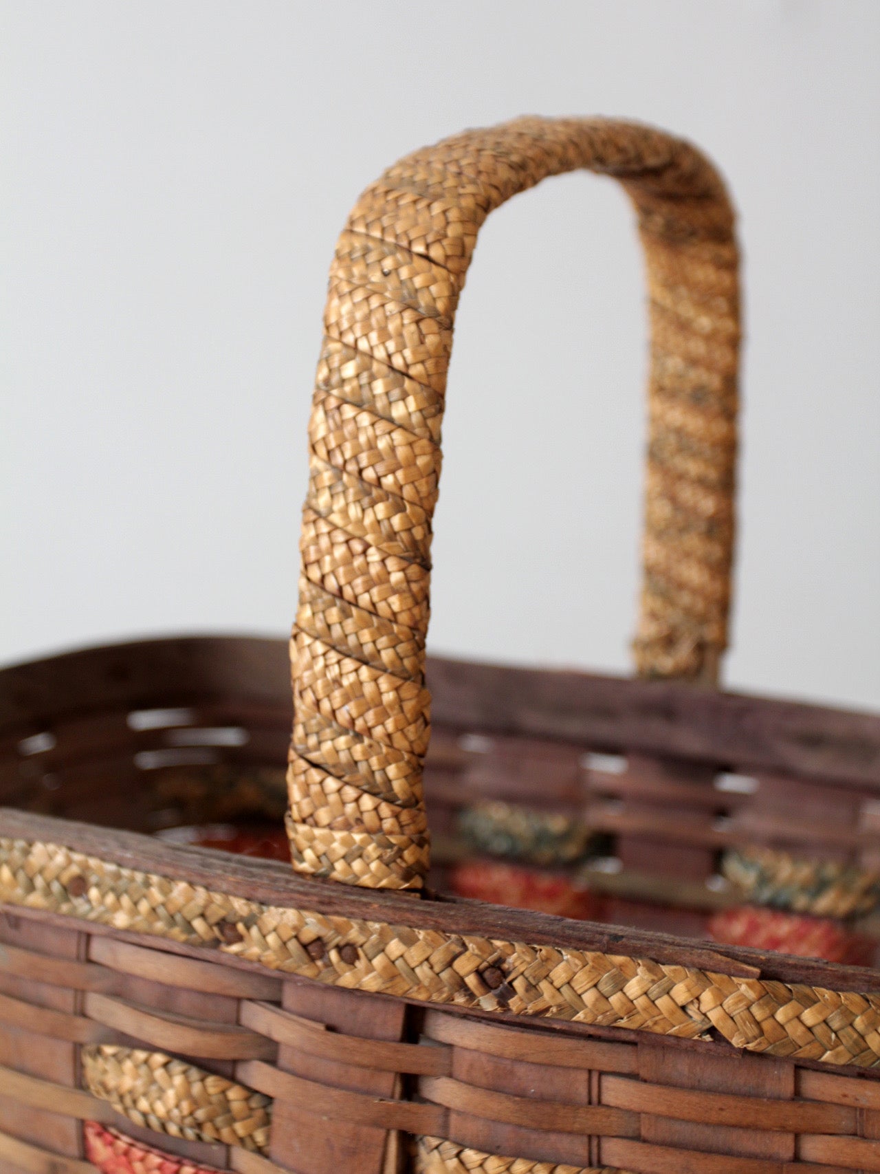 vintage woven gathering basket