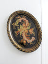 vintage hand painted rosemaling wood tray