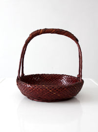 vintage hand-woven bamboo basket