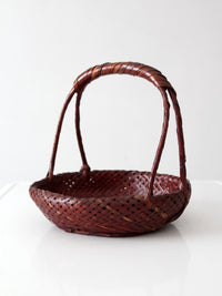 vintage hand-woven bamboo basket