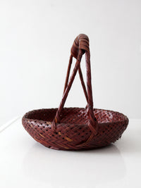 vintage hand-woven bamboo basket