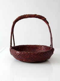 vintage hand-woven bamboo basket