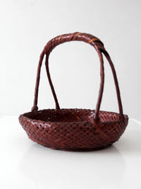 vintage hand-woven bamboo basket