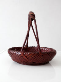 vintage hand-woven bamboo basket