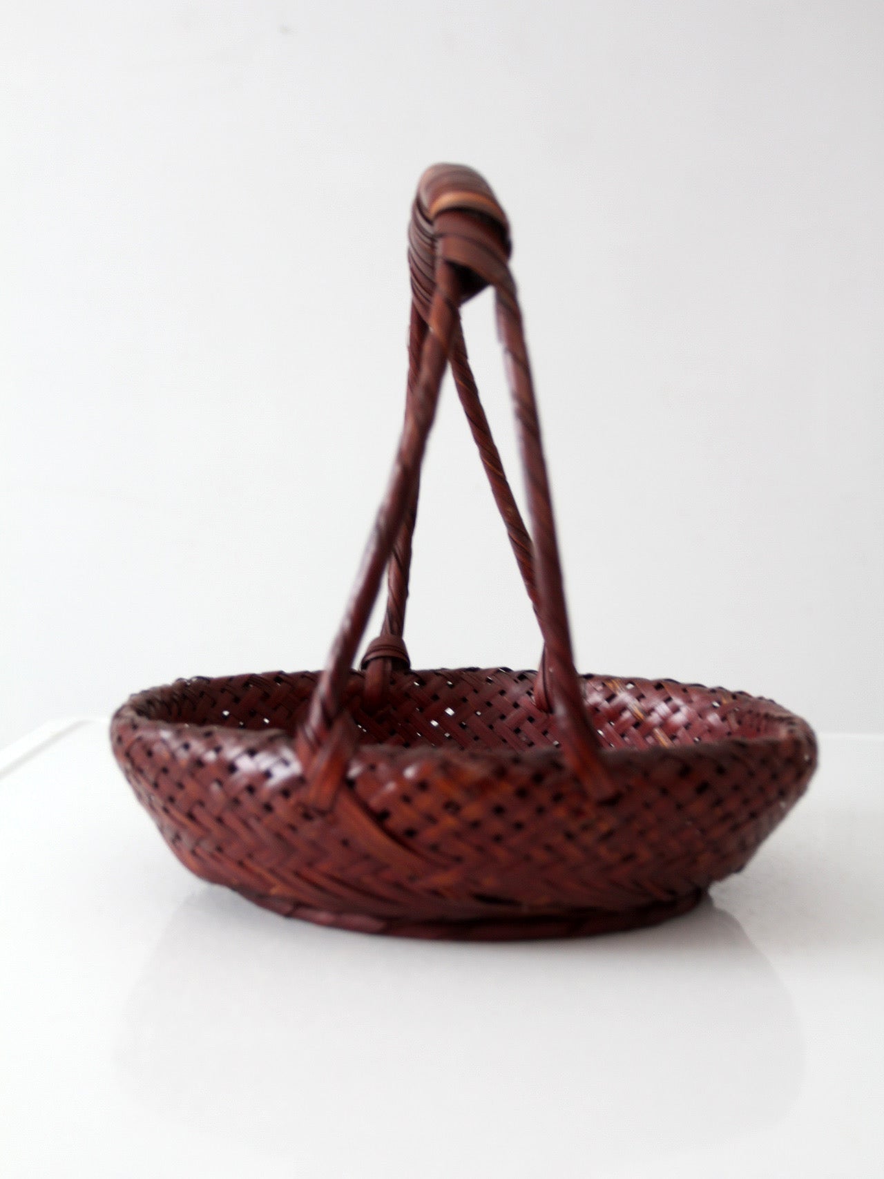 vintage hand-woven bamboo basket
