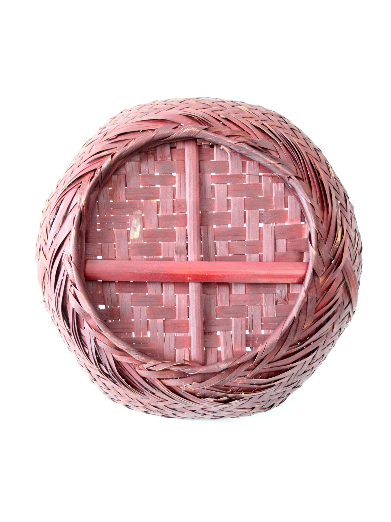 vintage hand-woven bamboo basket