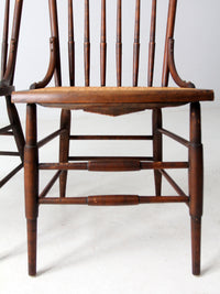 late 19th century cane seat spindle chairs pair