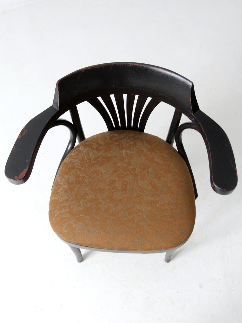 vintage bentwood chair with upholstered seat