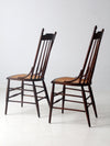 late 19th century cane seat spindle chairs pair