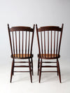 late 19th century cane seat spindle chairs pair