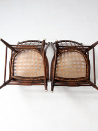 late 19th century cane seat spindle chairs pair