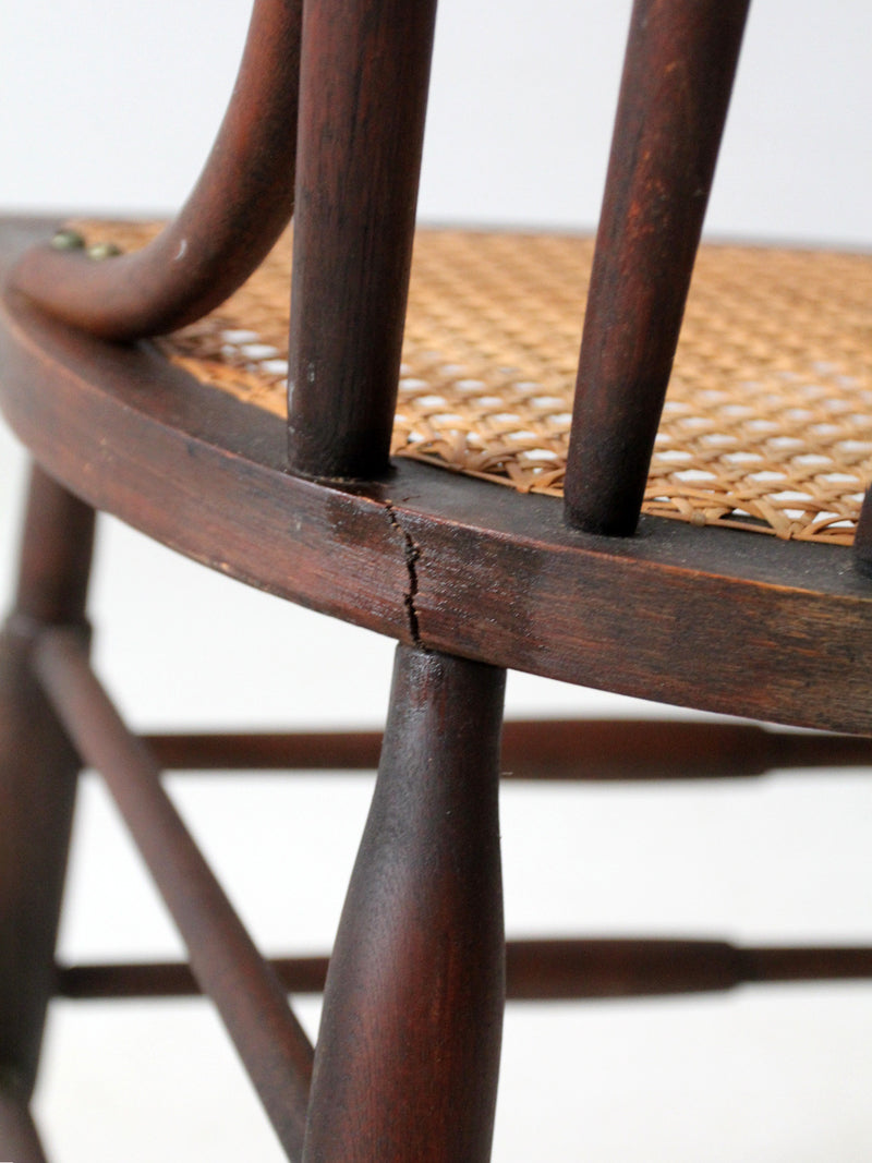 late 19th century cane seat spindle chairs pair