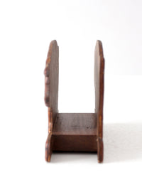 vintage folk art carved wooden pig napkin holder