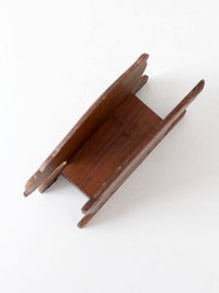 vintage folk art carved wooden pig napkin holder